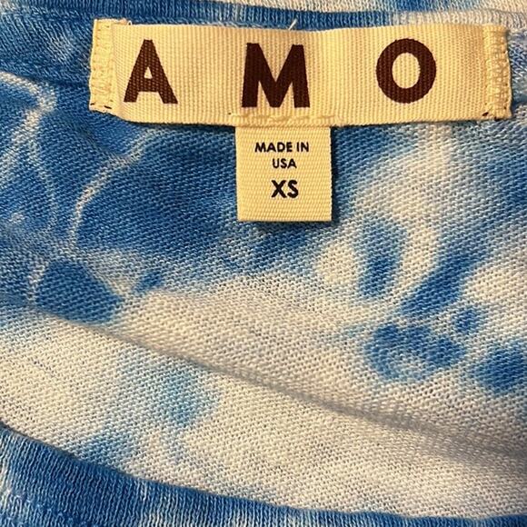 AMO Scoop Neck Tee Slub Jersey - Sky Tie Dye Size XS NWT $160 - Picture 8 of 11